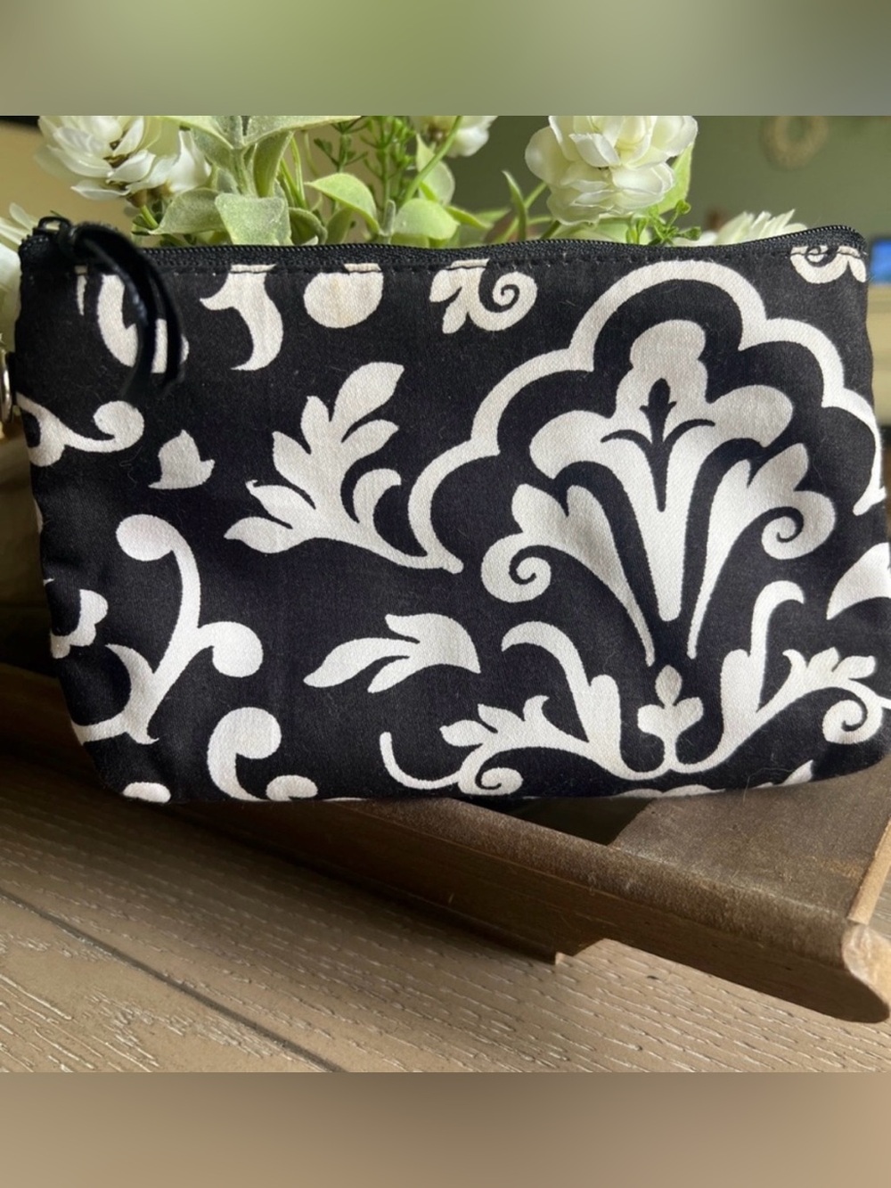 thirty-one Black and White Striped Lined Cosmetic Pouch